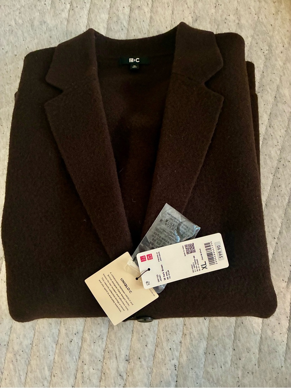 Uniqlo Dark Brown Knit Blazer